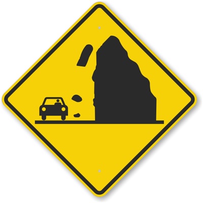 284. Poor Communication – falling rocks sign Poor Communication - falling rocks sign